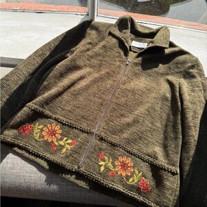 Koret‎ Floral Zip Up Sweater